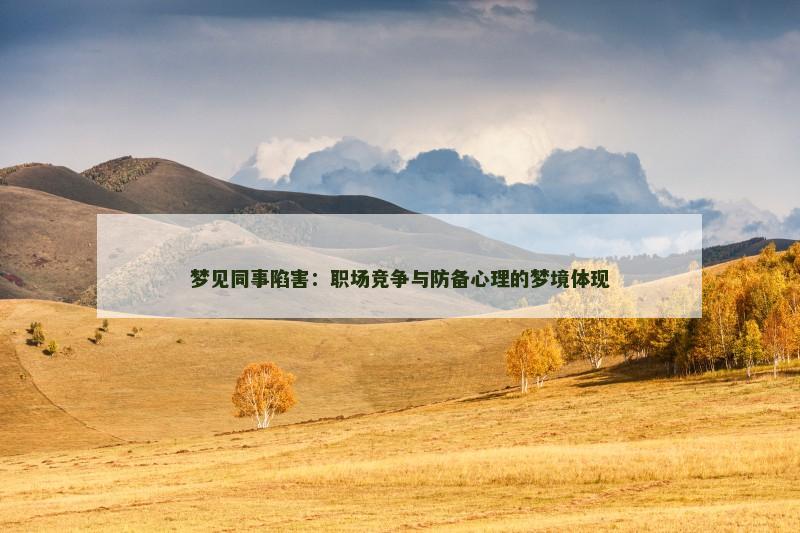 梦见同事陷害:职场竞争与防备心理的梦境体现
