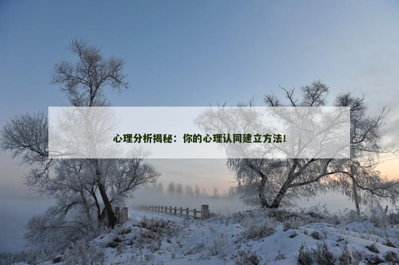 心理分析揭秘:你的心理认同建立方法!