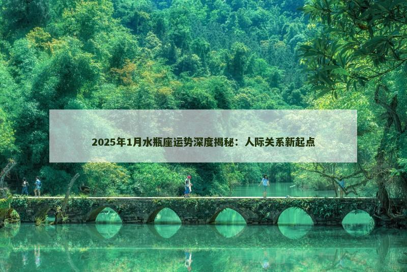 2025年1月水瓶座运势深度揭秘:人际关系新起点