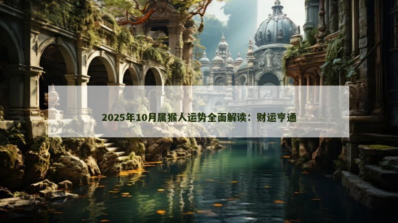 2025年10月属猴人运势全面解读:财运亨通