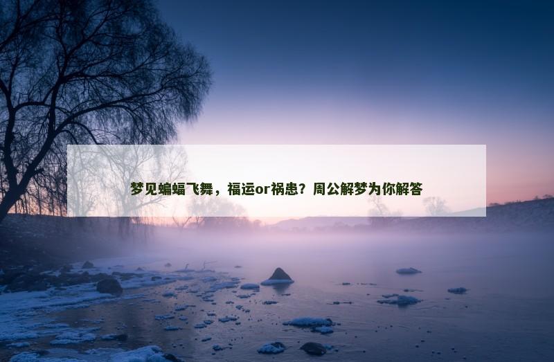 梦见蝙蝠飞舞,福运or祸患?周公解梦为你解答