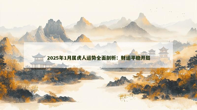 2025年1月属虎人运势全面剖析:财运平稳开局