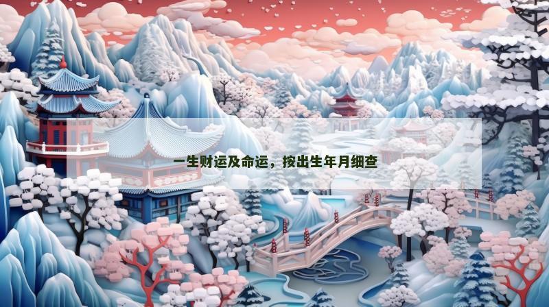 一生财运及命运，按出生年月细查