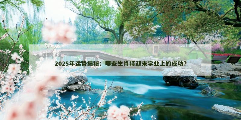2025年运势揭秘:哪些生肖将迎来学业上的成功?