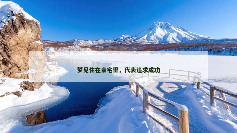 梦见住在豪宅里,代表追求成功