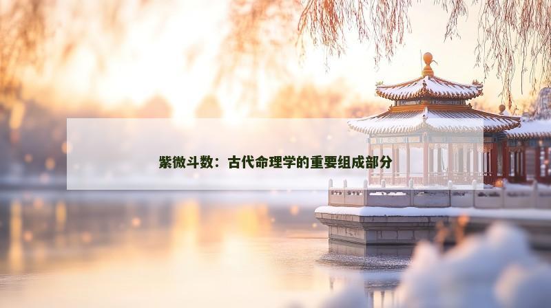 紫微斗数:古代命理学的重要组成部分