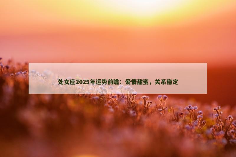 处女座2025年运势前瞻:爱情甜蜜,关系稳定