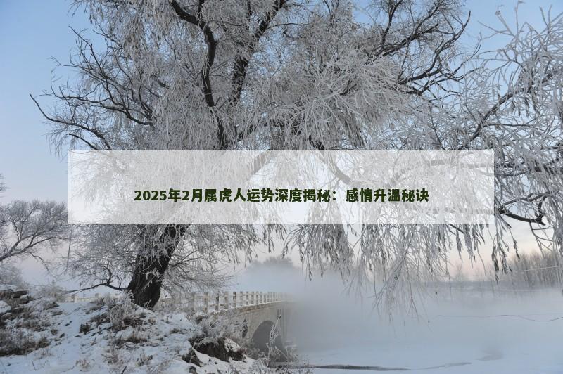 2025年2月属虎人运势深度揭秘:感情升温秘诀