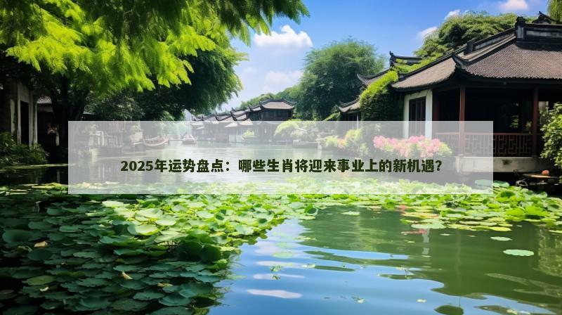 2025年运势盘点:哪些生肖将迎来事业上的新机遇?