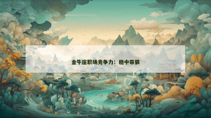 金牛座职场竞争力:稳中带狠