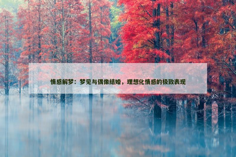 情感解梦:梦见与偶像结婚,理想化情感的极致表现