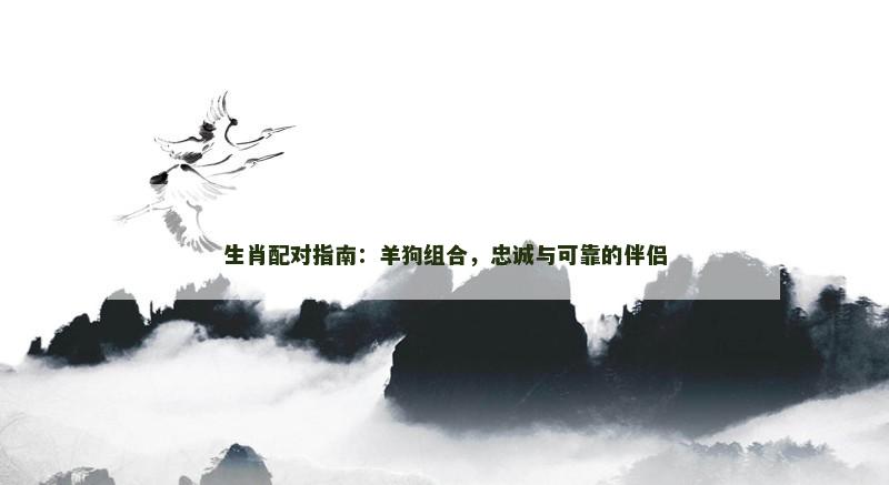 生肖配对指南：羊狗组合，忠诚与可靠的伴侣