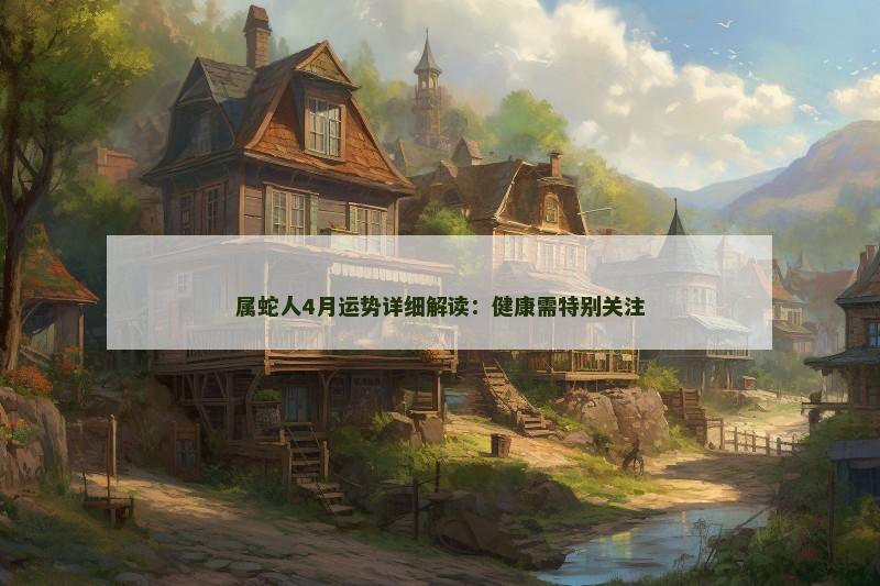 属蛇人4月运势详细解读:健康需特别关注