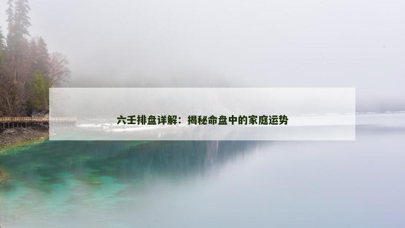 六壬排盘详解:揭秘命盘中的家庭运势