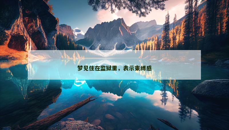 梦见住在监狱里,表示束缚感