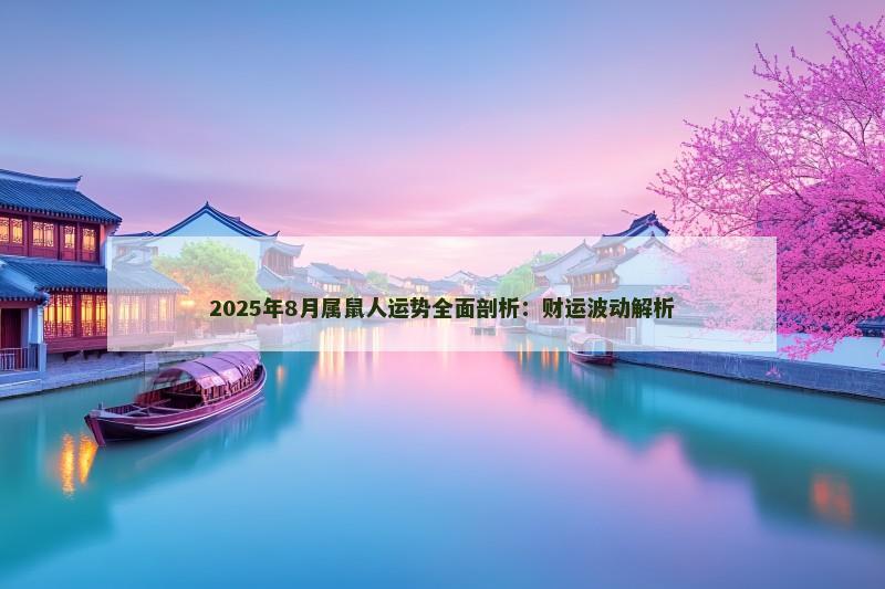 2025年8月属鼠人运势全面剖析:财运波动解析