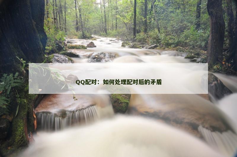 QQ配对：如何处理配对后的矛盾