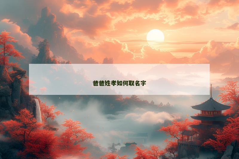 爸爸姓孝如何取名字