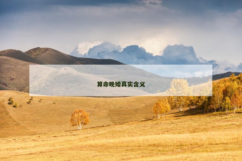 算命晚婚真实含义