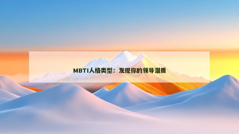 MBTI人格类型：发现你的领导潜质
