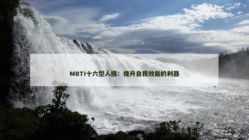 MBTI十六型人格：提升自我效能的利器