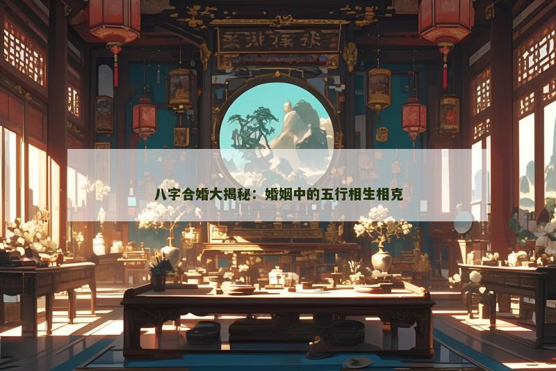 八字合婚大揭秘：婚姻中的五行相生相克