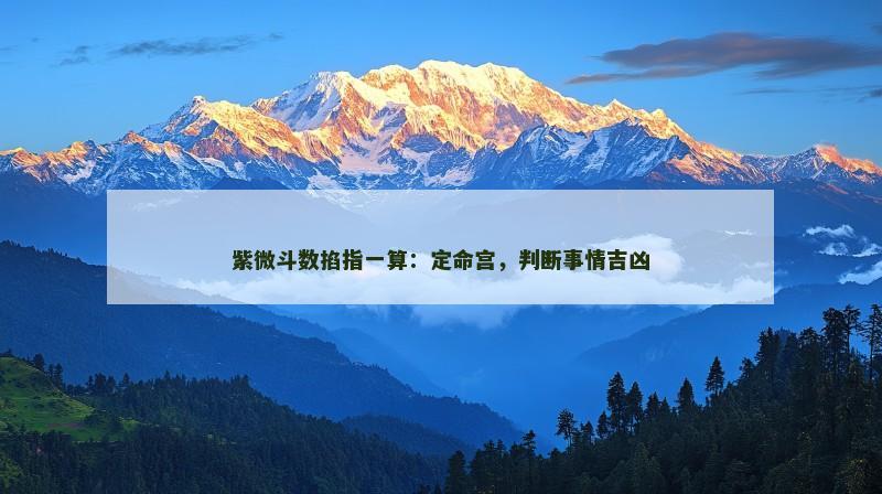 紫微斗数掐指一算:定命宫,判断事情吉凶