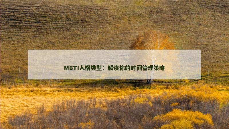MBTI人格类型：解读你的时间管理策略