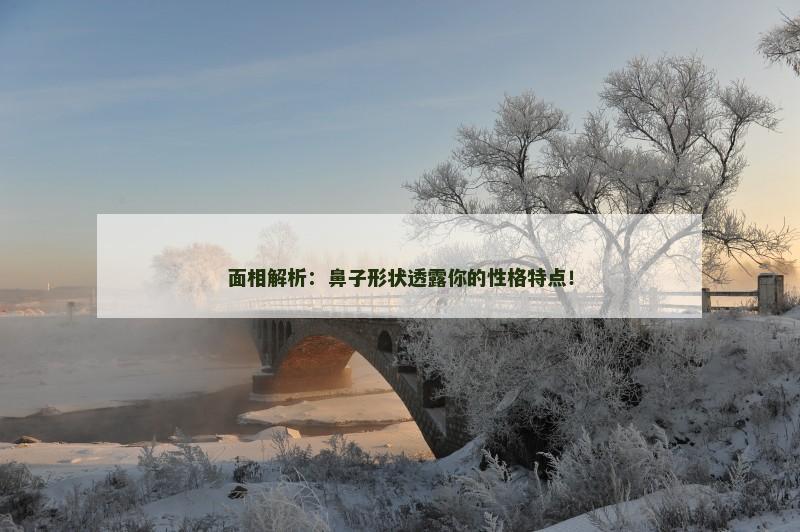 面相解析：鼻子形状透露你的性格特点！