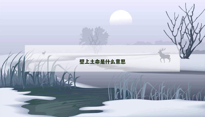 壁上土命是什么意思