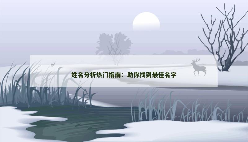 姓名分析热门指南：助你找到最佳名字