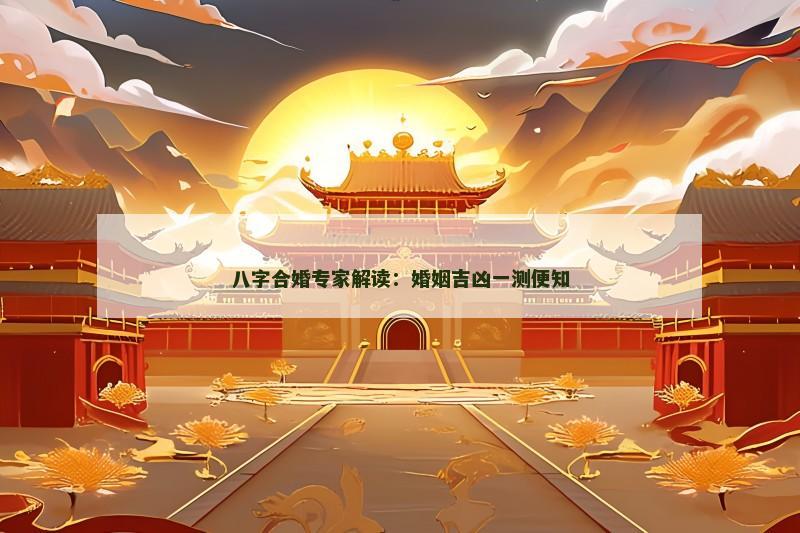 八字合婚专家解读：婚姻吉凶一测便知