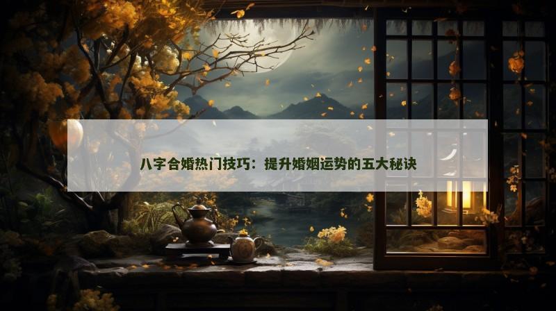 八字合婚热门技巧：提升婚姻运势的五大秘诀