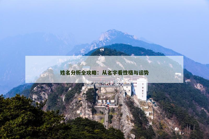 姓名分析全攻略：从名字看性格与运势