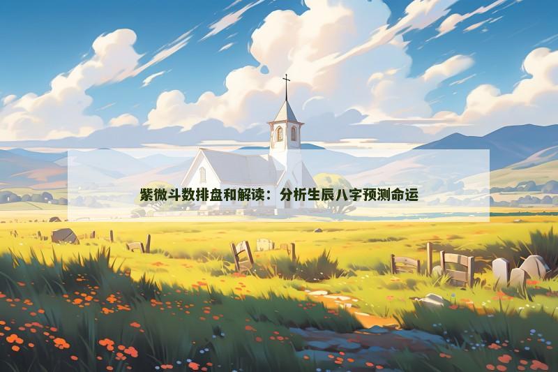 紫微斗数排盘和解读：分析生辰八字预测命运