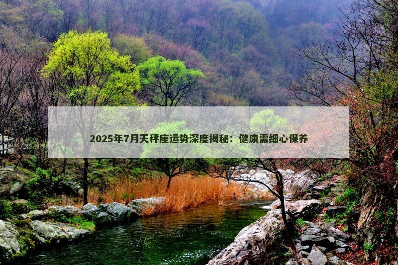 2025年7月天秤座运势深度揭秘：健康需细心保养