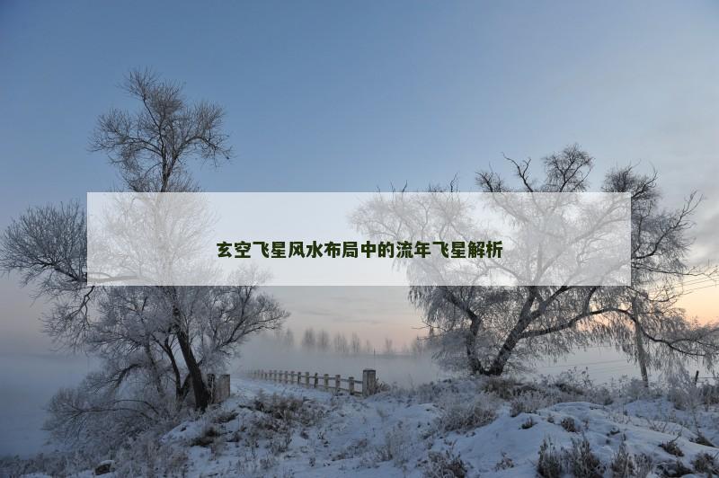 玄空飞星风水布局中的流年飞星解析