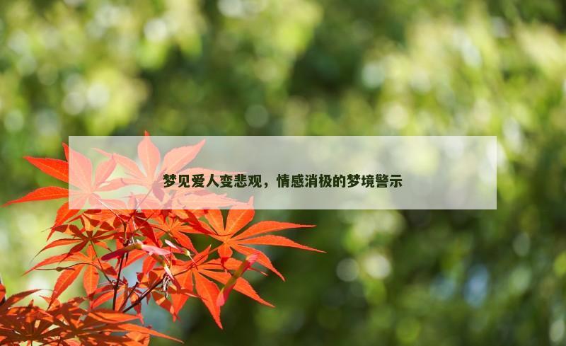 梦见爱人变悲观，情感消极的梦境警示