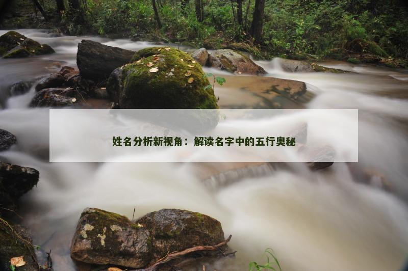 姓名分析新视角：解读名字中的五行奥秘
